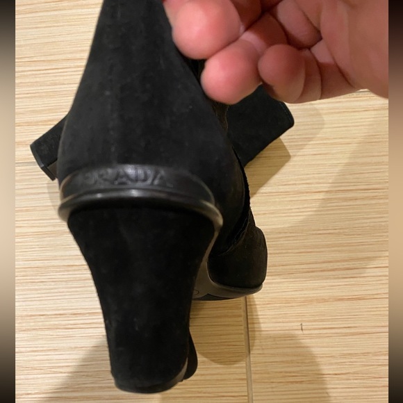 Prada Suede Heeled Ankle Boots - Picture 9 of 13